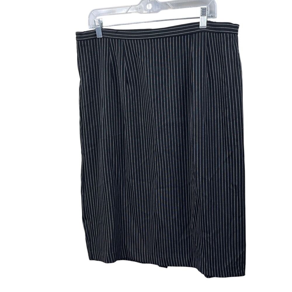 Vintage Pencil Skirt Pinstripe Career Wear Office Business Casual Work